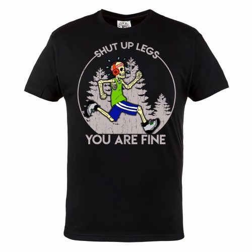 KOSZULKA DLA BIEGACZA BIEGANIE SPORT SZKIELET SHUT UP LEGS YOU ARE FINE