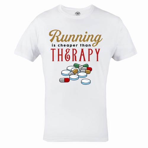 KOSZULKA DLA BIEGACZA BIEGANIE SPORT RUNING IS CHEAPER THAN THERAPY 1