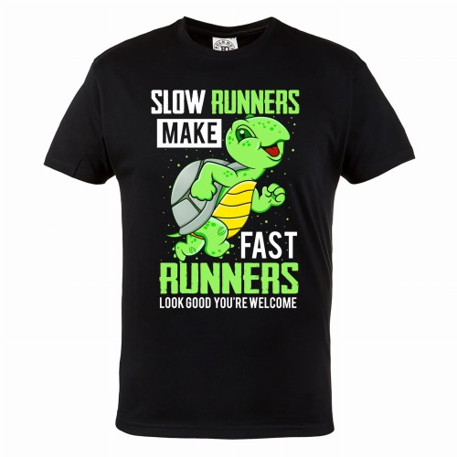 KOSZULKA DLA BIEGACZA BIEGANIE SPORT ŻÓŁW SLOW RUNNERS MAKE FAST RUNNERS LOOK GOOD 1