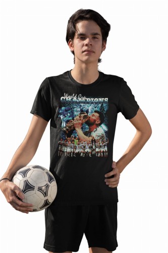 KOSZULKA PIŁKARSKA PIŁKA NOŻNA ARGENTYNA MESSI MISTRZ ŚWIATA QATAR 2022 WORLD CUP CHAMPIONS