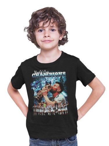 KOSZULKA DZIECIĘCA PIŁKARSKA PIŁKA NOŻNA ARGENTYNA MESSI MISTRZ ŚWIATA QATAR 2022