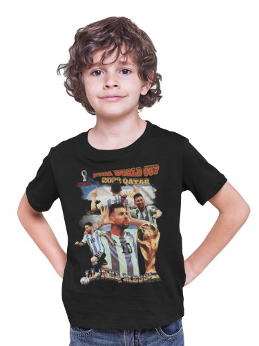 KOSZULKA DZIECIĘCA PIŁKARSKA PIŁKA NOŻNA ARGENTYNA MESSI MISTRZ ŚWIATA FIFA WORLD CUP QATAR 2022