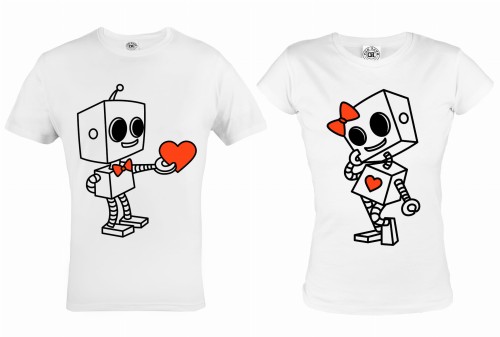 ZESTAW KOSZULEK WALENTYNKOWYCH LOVE PREZENT NA WALENTYNKI ZAKOCHANE ROBOTY
