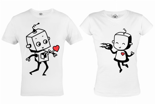 ZESTAW KOSZULEK WALENTYNKOWYCH LOVE PREZENT NA WALENTYNKI ZAKOCHANE ROBOTY