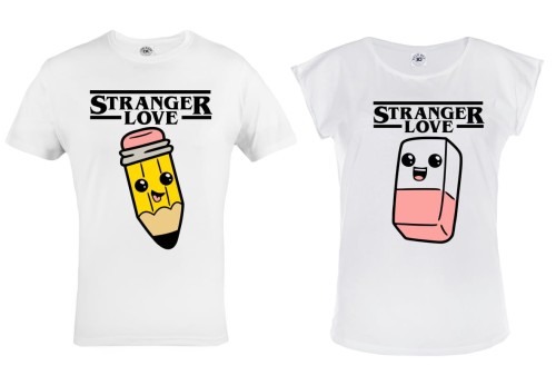 ZESTAW KOSZULEK WALENTYNKOWYCH LOVE PREZENT NA WALENTYNKI OŁÓWEK I GUMKA STANGER LOVE 