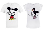 ZESTAW KOSZULEK WALENTYNKOWYCH LOVE PREZENT NA WALENTYNKI DLA PARY MYSZKA MIKI I MINI MICKEY MOUSE & MINNIE