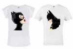 ZESTAW KOSZULEK WALENTYNKOWYCH PREZENT NA WALENTYNKI DLA PARY BATMAN I KOBIETA KOT