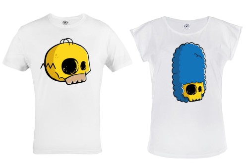 ZESTAW KOSZULEK WALENTYNKOWYCH PREZENT NA WALENTYNKI SIMPSONOWIE HOMER I MARGE 