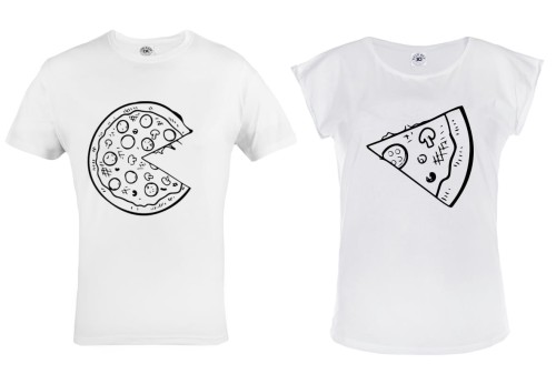 ZESTAW KOSZULEK WALENTYNKOWYCH PREZENT NA WALENTYNKI PIZZA 