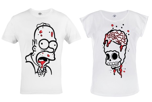 ZESTAW KOSZULEK WALENTYNKOWYCH PREZENT NA WALENTYNKI DLA PARY SIMPSONOWIE 