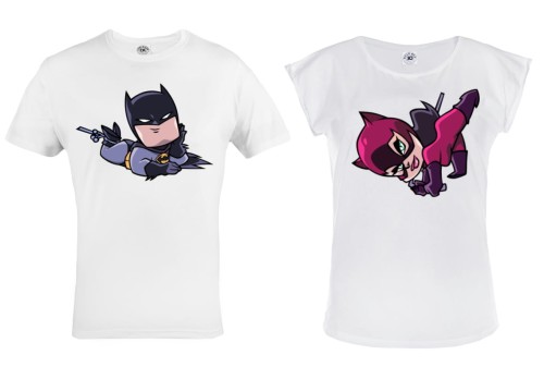 ZESTAW KOSZULEK WALENTYNKOWYCH PREZENT NA WALENTYNKI BATMAN I KOBIETA KOT 