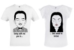 ZESTAW KOSZULEK WALENTYNKOWYCH PREZENT NA WALENTYNKI RODZINA ADDAMSÓW MORTICIA I GOMEZ