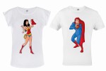ZESTAW KOSZULEK WALENTYNKOWYCH PREZENT NA WALENTYNKI SUPERMAN I WODNER WOMAN