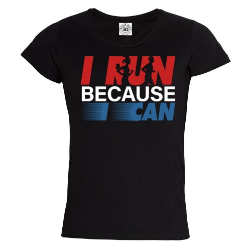 KOSZULKA DAMSKA BIEGANIE SPORT I RUN BECAUSE I CAN 1