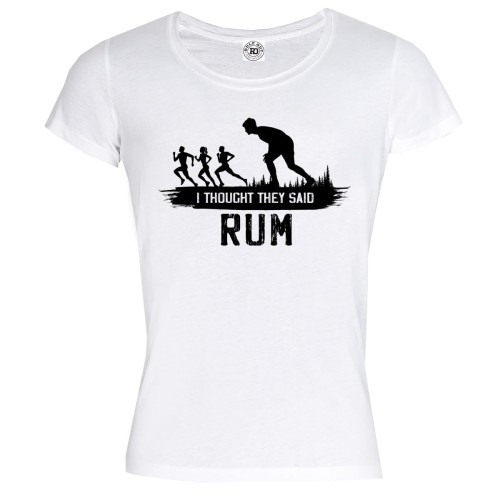 KOSZULKA DAMSKA BIEGANIE SPORT RUNNING I THOUGHT THEY SAID RUM