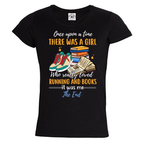 KOSZULKA DAMSKA BIEGANIE SPORT LOVE RUNNING AND BOOKS 1