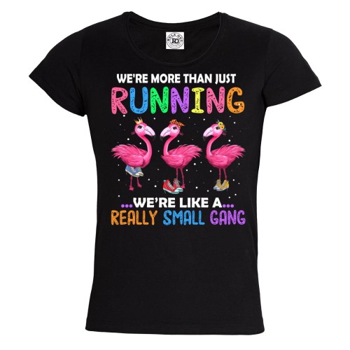 KOSZULKA DAMSKA BIEGANIE SPORT WE'RE MORE THAN JUST RUNNING FLAMINGI 1