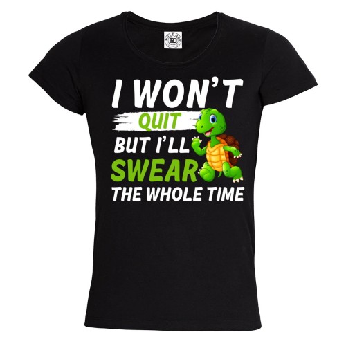 KOSZULKA DAMSKA BIEGANIE SPORT  I WON'T QUIT BUT I'LL SWEAR THE WHOLE TIME 1