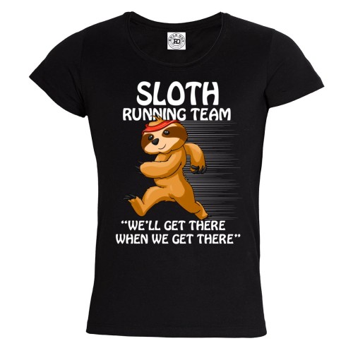 KOSZULKA DAMSKA BIEGANIE SPORT LENIWIEC WE'LL GET THERE WHEN WE GET THERE 1