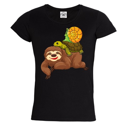 KOSZULKA DAMSKA BIEGANIE SPORT POWOLNA EKIPA LENIWIEC ŻÓŁW ŚLIMAK 1