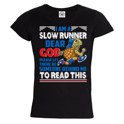 KOSZULKA DAMSKA BIEGANIE SPORT ŻÓŁW I'M A SLOW RUNNER 1