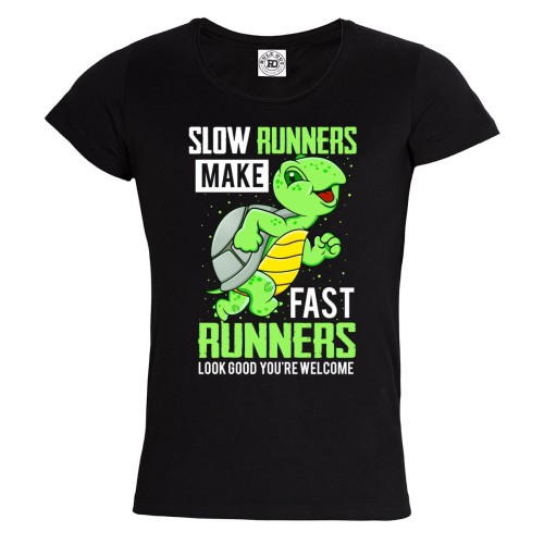 KOSZULKA DAMSKA BIEGANIE SPORT ŻÓŁW SLOW RUNNERS MAKE FAST RUNNERS LOOK GOOD 1
