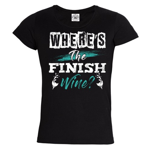 KOSZULKA DAMSKA BIEGANIE SPORT WHERE'S THE FINISH WINE? 1