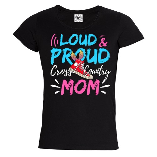 KOSZULKA DAMSKA BIEGANIE SPORT MAMA LOUD & PROUD CROSS COUNTRY MOM 1