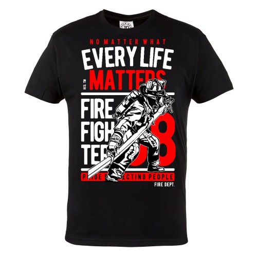 KOSZULKA DLA STRAŻAKA STRAŻACKA STRAŻ POŻARNA EVERY LIFE MATTERS 1
