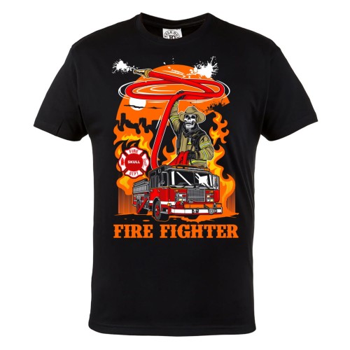 KOSZULKA DLA STRAŻAKA STRAŻACKA STRAŻ POŻARNA FIREFIGHTER SKULL SZKIELET 1