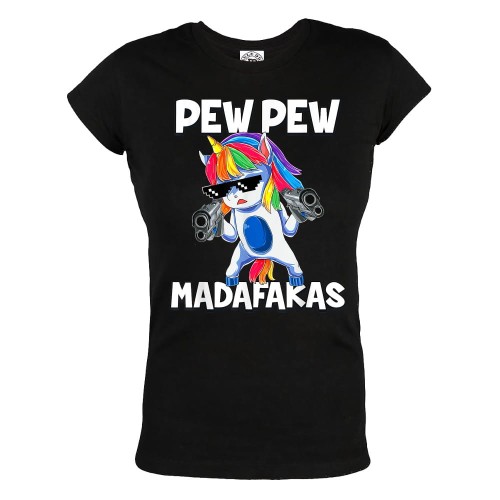 KOSZULKA DAMSKA Z JEDNOROŻCEM UNICORN PEW PEW MADAFAKAS