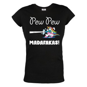 KOSZULKA DAMSKA Z JEDNOROŻCEM UNICORN PEW PEW MADAFAKAS