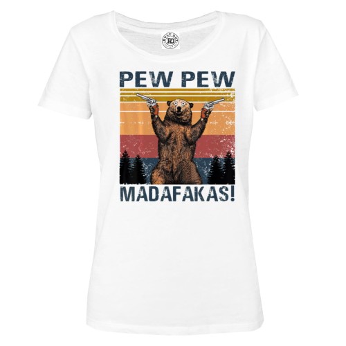 KOSZULKA DAMSKA Z NIEDŹWIADKIEM NIEDŹWIEDŹ PEW PEW MADAFAKAS 1