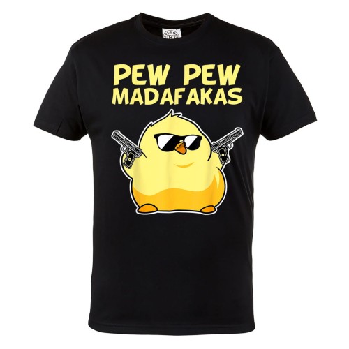 KOSZULKA MĘSKA ŻÓŁTE PISKLĘ KURCZAK PEW PEW MADAFAKAS 1