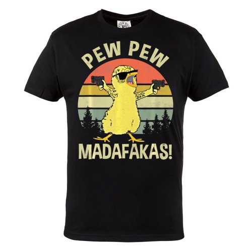 KOSZULKA MĘSKA ŻÓŁTE PISKLĘ PISKLAK PEW PEW MADAFAKAS