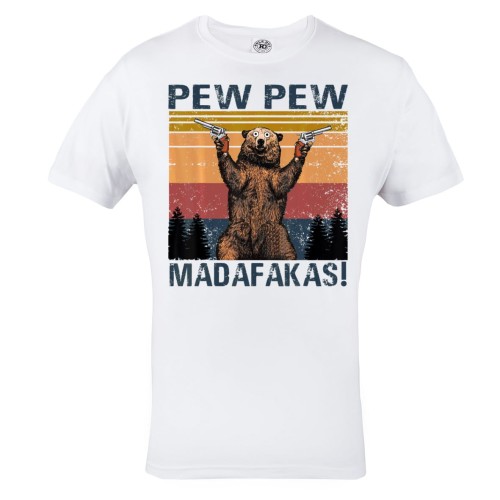 KOSZULKA MĘSKA Z NIEDŹWIADKIEM NIEDŹWIEDŹ PEW PEW MADAFAKAS 1
