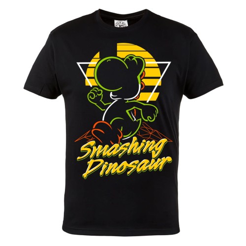 KOSZULKA MĘSKA GRA VIDEO SUPER MARIO BROS SMASHING DINOSAUR YOSHI 1