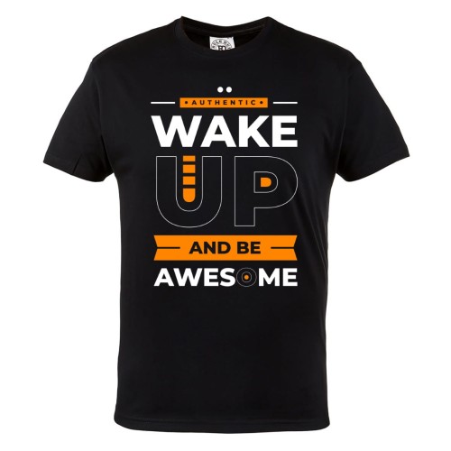 KOSZULKA MĘSKA MOTYWACJA WAKE UP AND BE AWESOME URBAN STYLE BE POSITIVE 1