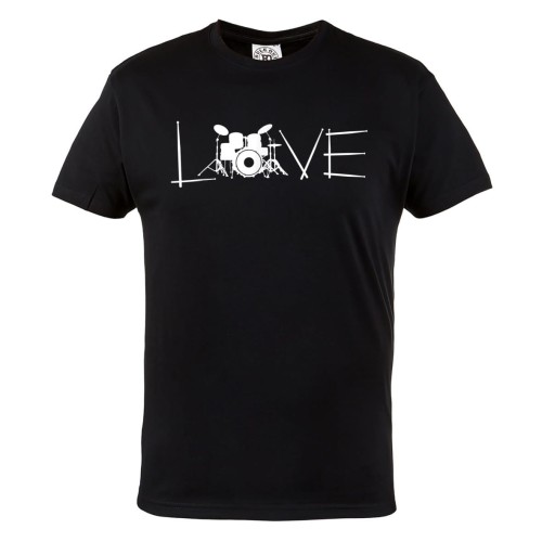 KOSZULKA MĘSKA MUZYCZNA DLA PERKUSISTY PERKUSJA LOVE 1