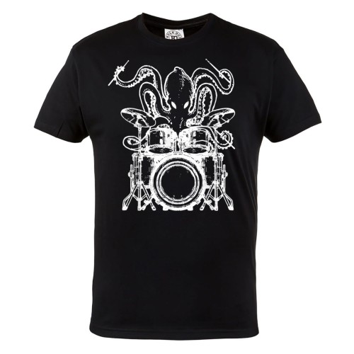 KOSZULKA MĘSKA MUZYCZNA DLA PERKUSISTY PERKUSJA DRUMS OŚMIORNICA 1