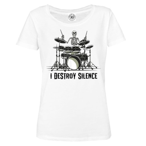 KOSZULKA DAMSKA MUZYCZNA PERKUSJA SZKIELET I DESTROY SILENCE