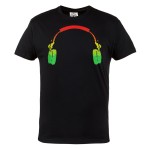 KOSZULKA MĘSKA MUZYCZNA DLA FANA REGGAE SŁUCHAWKI RASTA JAMAICA MUSIC HEADPHONES