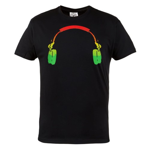 KOSZULKA MĘSKA MUZYCZNA DLA FANA REGGAE SŁUCHAWKI RASTA JAMAICA MUSIC HEADPHONES 1