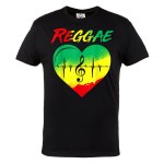 KOSZULKA MĘSKA MUZYCZNA DLA FANA REGGAE SERCE RASTA JAMAICA MUSIC HEART