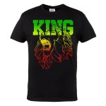 KOSZULKA MĘSKA MUZYCZNA DLA FANA REGGAE LEW RASTA KING LION JAMAICA MUSIC
