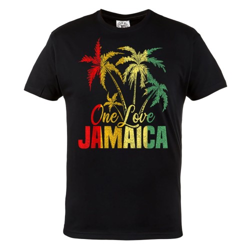 KOSZULKA MĘSKA MUZYCZNA DLA FANA REGGAE RASTA PALMY JAMAICA MUSIC ONE LOVE 1