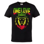 KOSZULKA MĘSKA MUZYCZNA DLA FANA REGGAE LEW RASTA JAMAICA MUSIC LION THE KING ONE LOVE