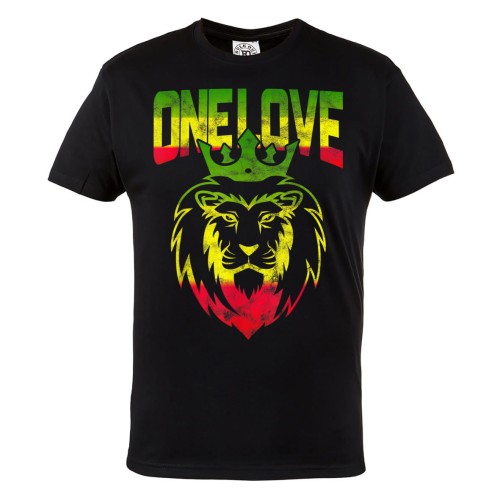 KOSZULKA MĘSKA MUZYCZNA DLA FANA REGGAE LEW RASTA JAMAICA MUSIC LION THE KING ONE LOVE