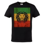 KOSZULKA MĘSKA MUZYCZNA DLA FANA REGGAE LEW RASTAFARIANIZM JAMAICA MUSIC LION