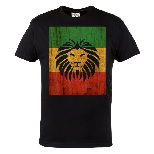 KOSZULKA MĘSKA MUZYCZNA DLA FANA REGGAE LEW RASTAFARIANIZM JAMAICA MUSIC LION 1